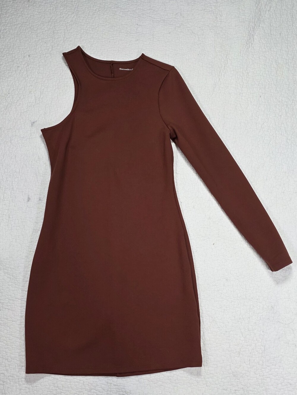 Abercrombie & Fitch One-Shoulder Long Sleeve Brown Bodycon Dress